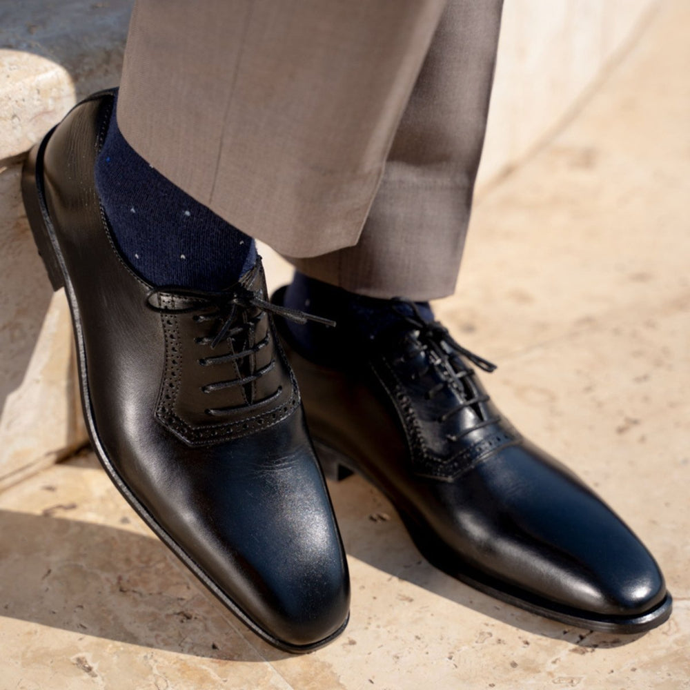 Branson: Richelieu Homme - Cuir Noir - Bleather Maroc