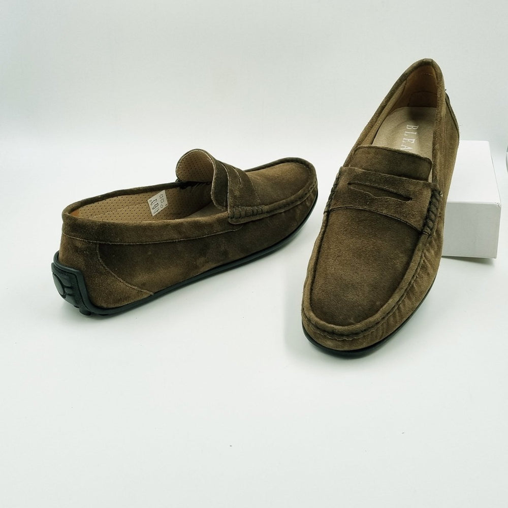Brent: Mocassin Homme - Caoutchouc Vert - Bleather Maroc