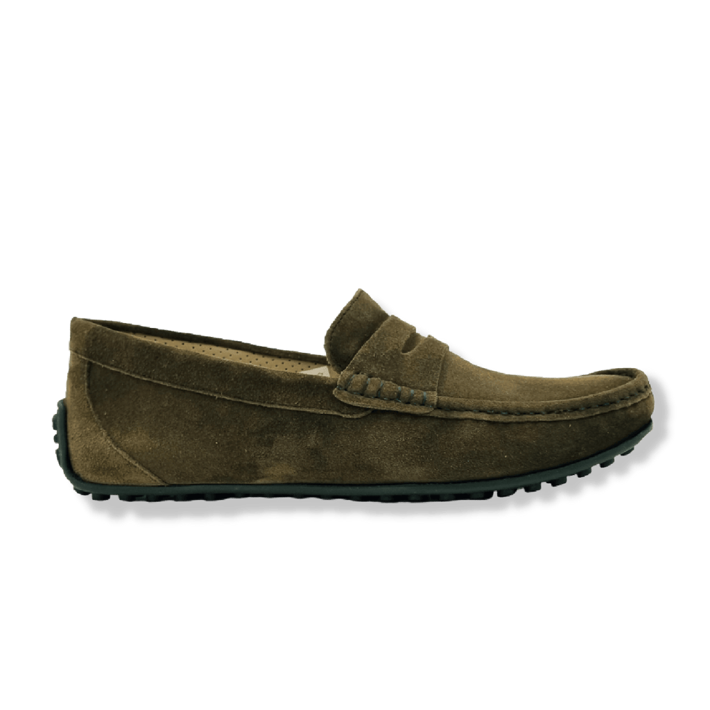 Brent: Mocassin Homme - Caoutchouc Vert - Bleather Maroc