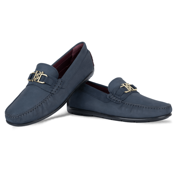 Brighton : Mocassin Homme - Nubuck Bleu Nuit - Bleather Maroc