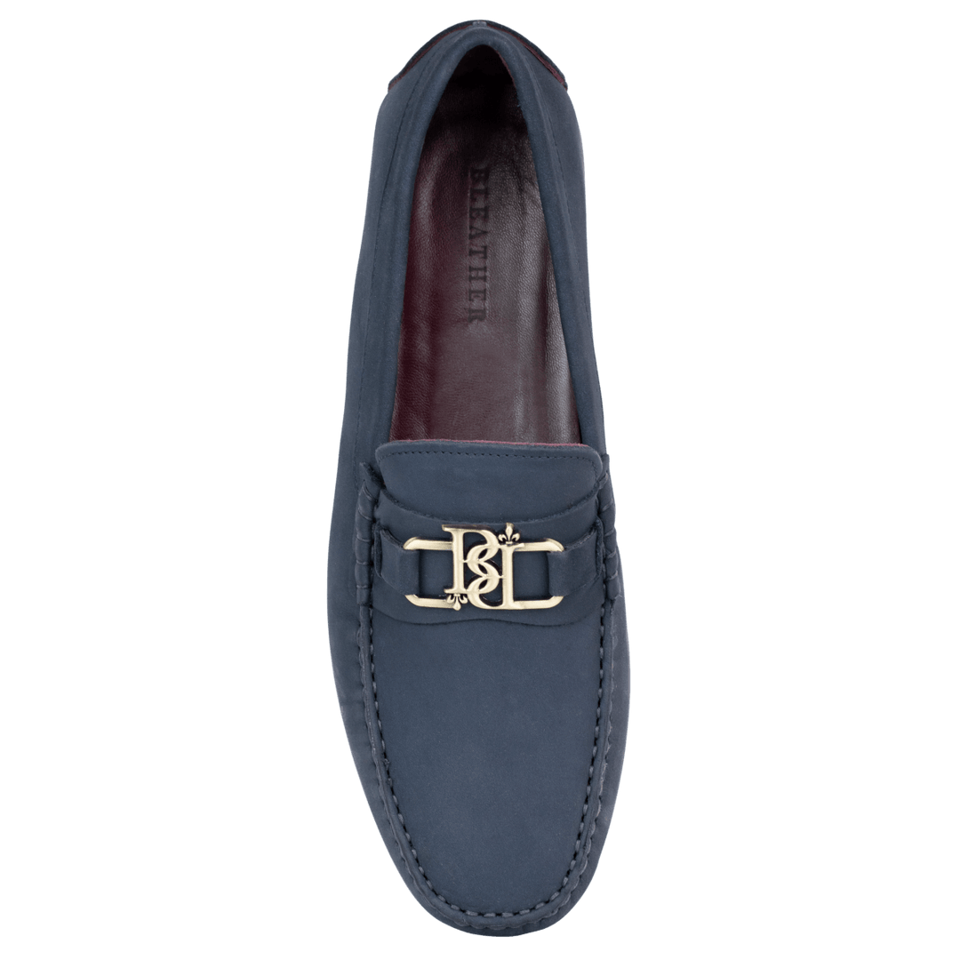 Brighton : Mocassin Homme - Nubuck Bleu Nuit - Bleather Maroc
