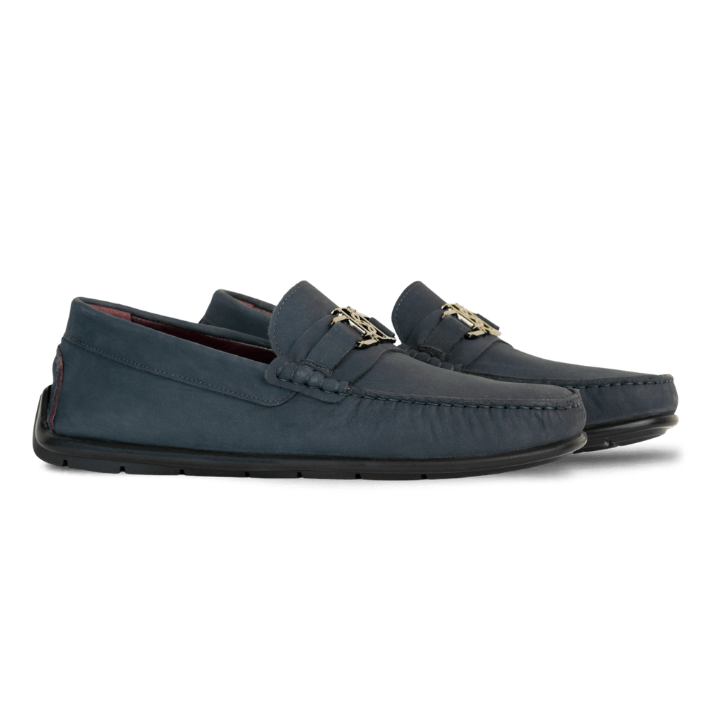 Brighton : Mocassin Homme - Nubuck Bleu Nuit - Bleather Maroc