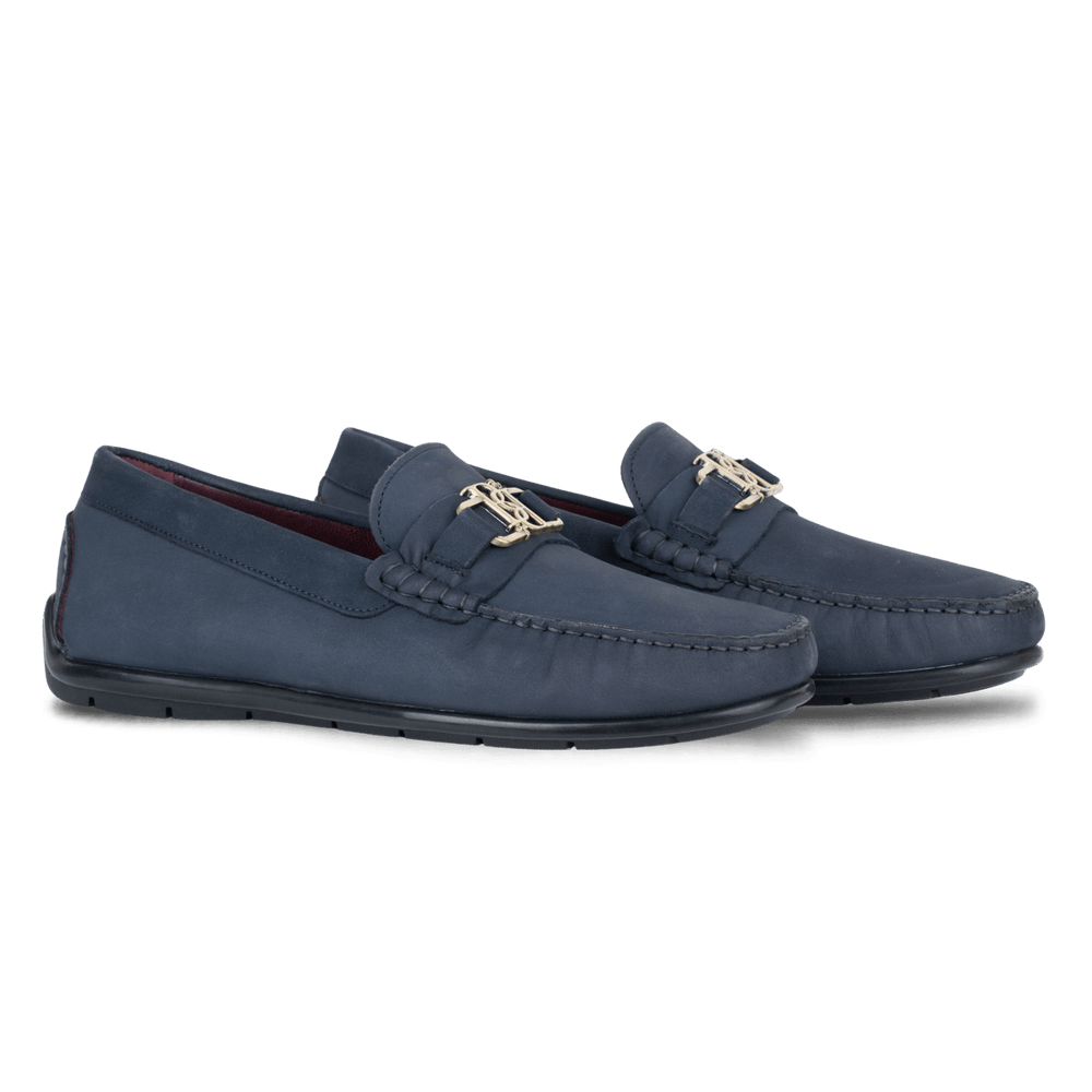 Brighton : Mocassin Homme - Nubuck Bleu Nuit - Bleather Maroc