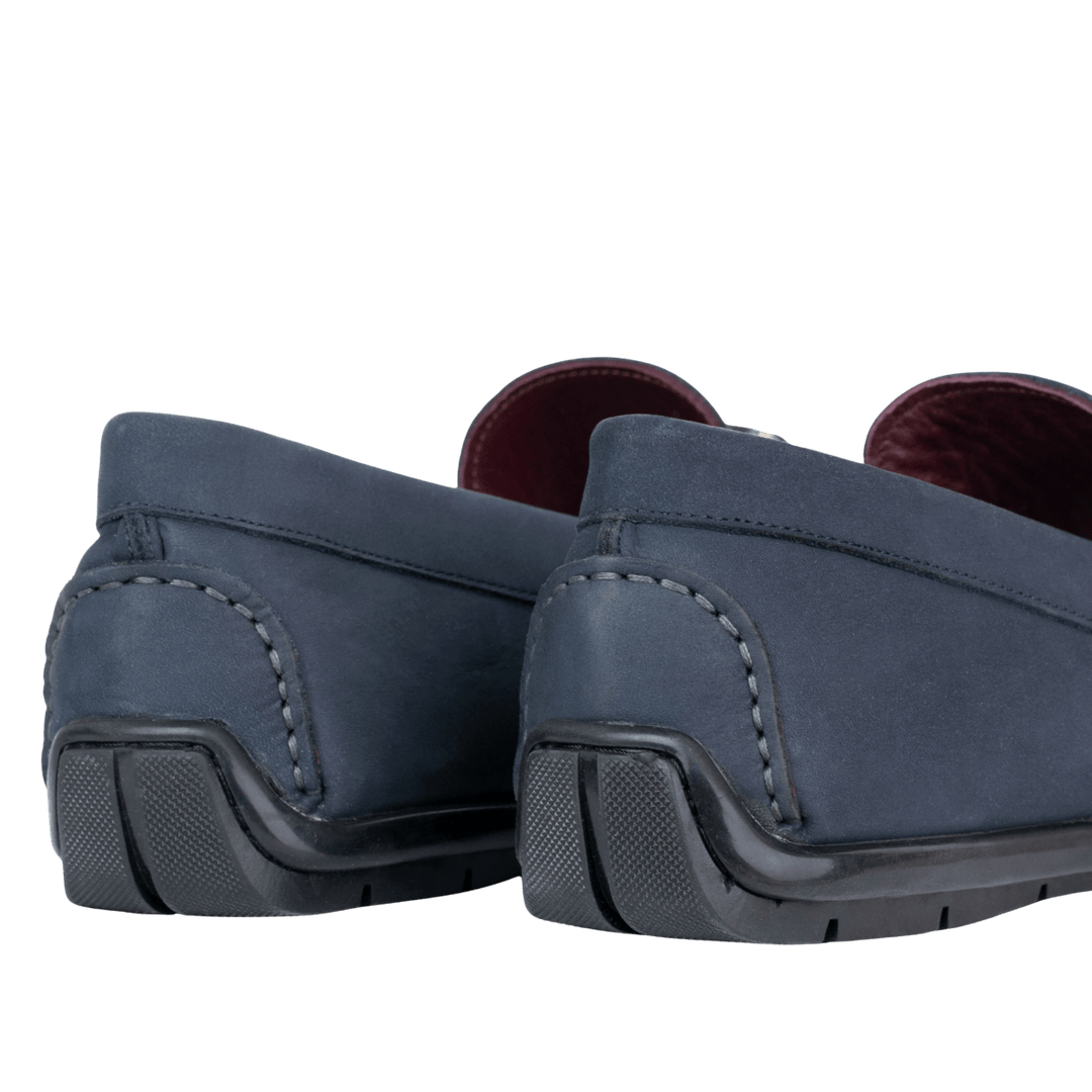 Brighton : Mocassin Homme - Nubuck Bleu Nuit - Bleather Maroc
