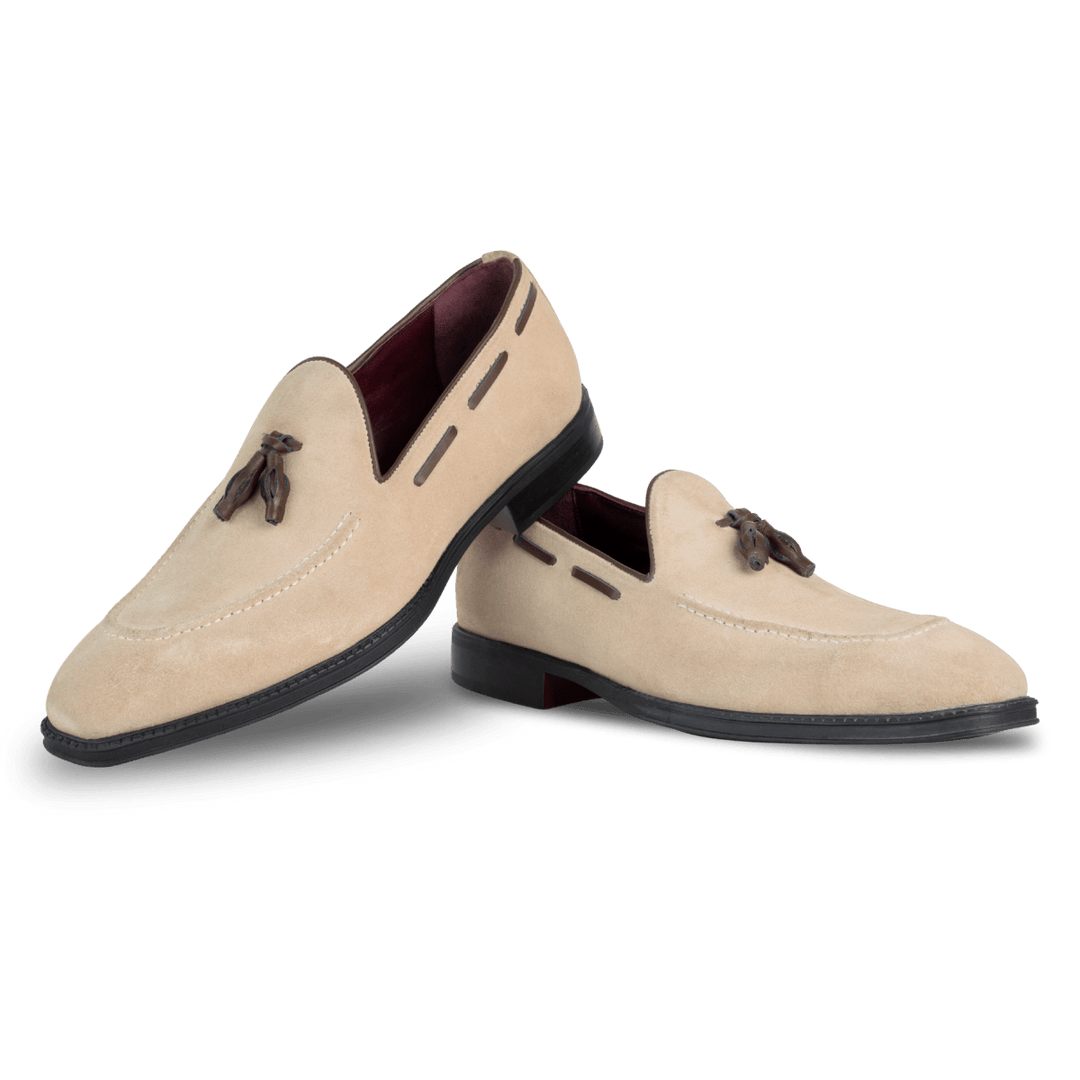 Bristol : Mocassin Homme - Daim beige - Bleather Maroc
