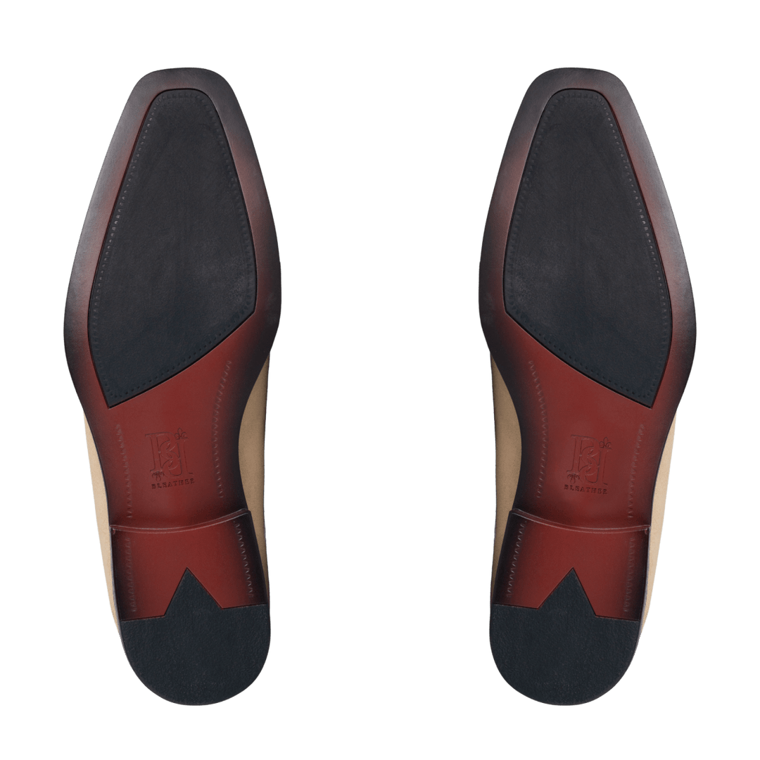 Bristol : Mocassin Homme - Daim beige - Bleather Maroc