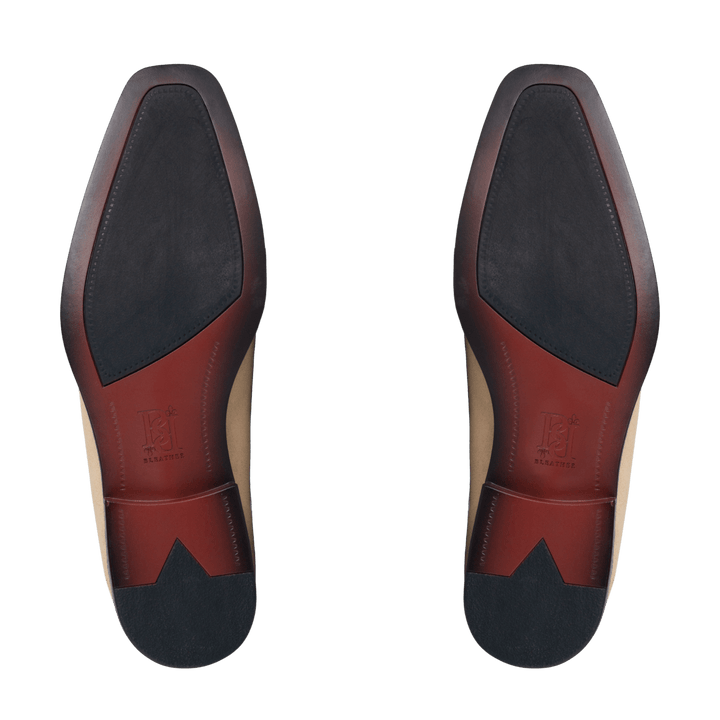Bristol : Mocassin Homme - Daim beige - Bleather Maroc
