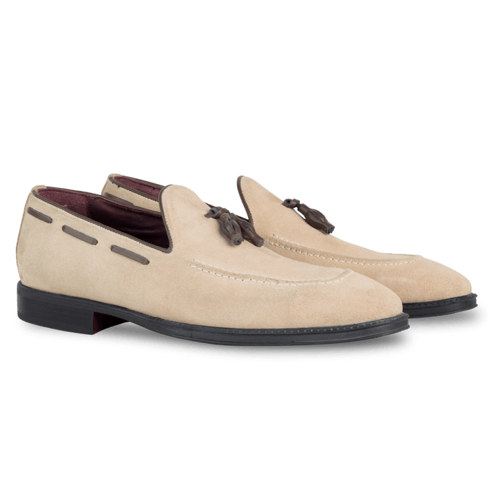 Bristol : Mocassin Homme - Daim beige - Bleather Maroc