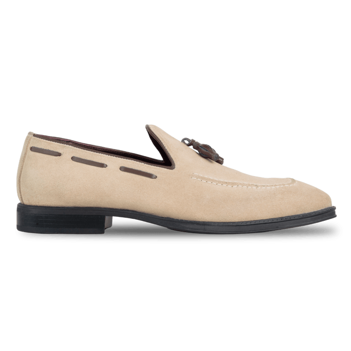 Bristol : Mocassin Homme - Daim beige - Bleather Maroc