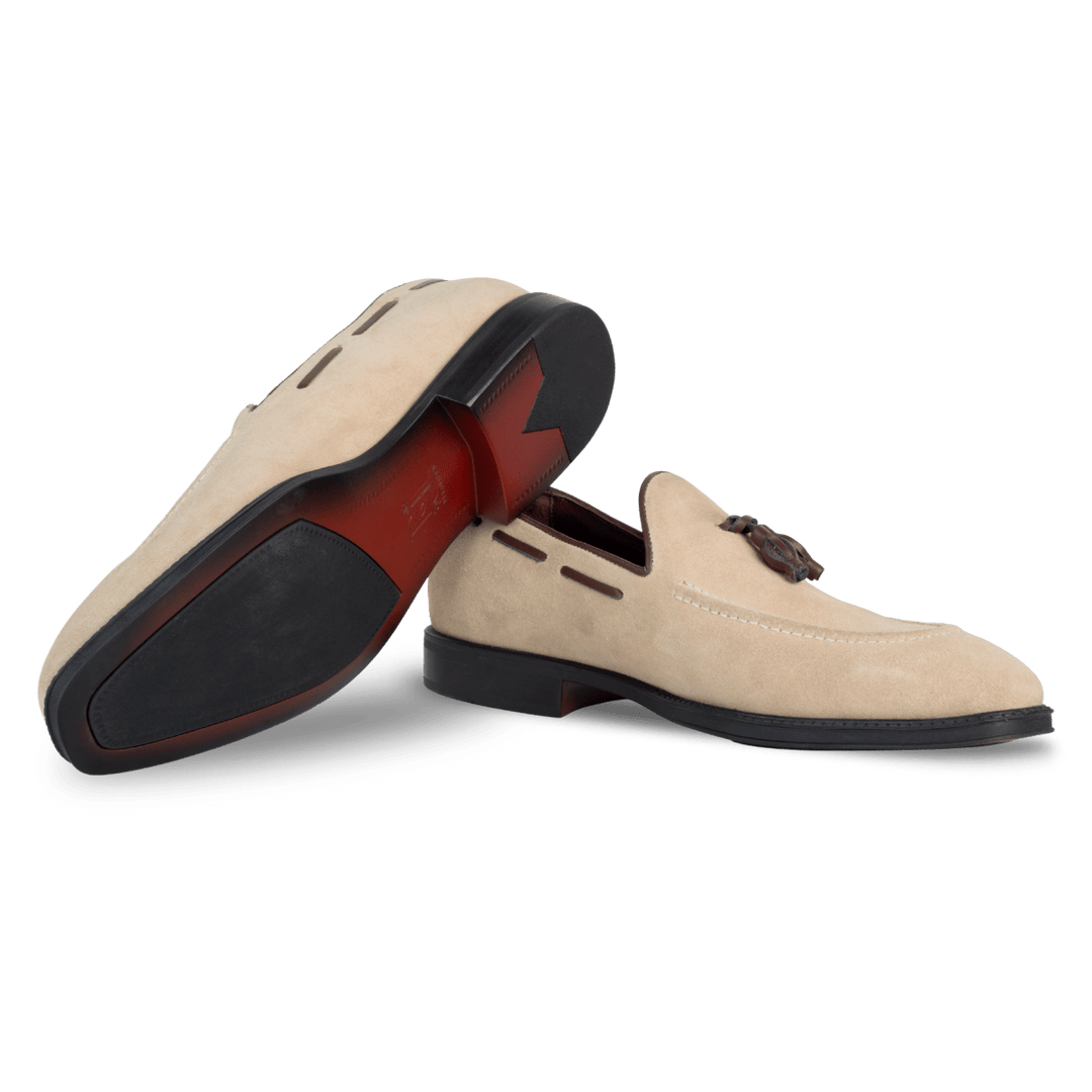 Bristol : Mocassin Homme - Daim beige - Bleather Maroc
