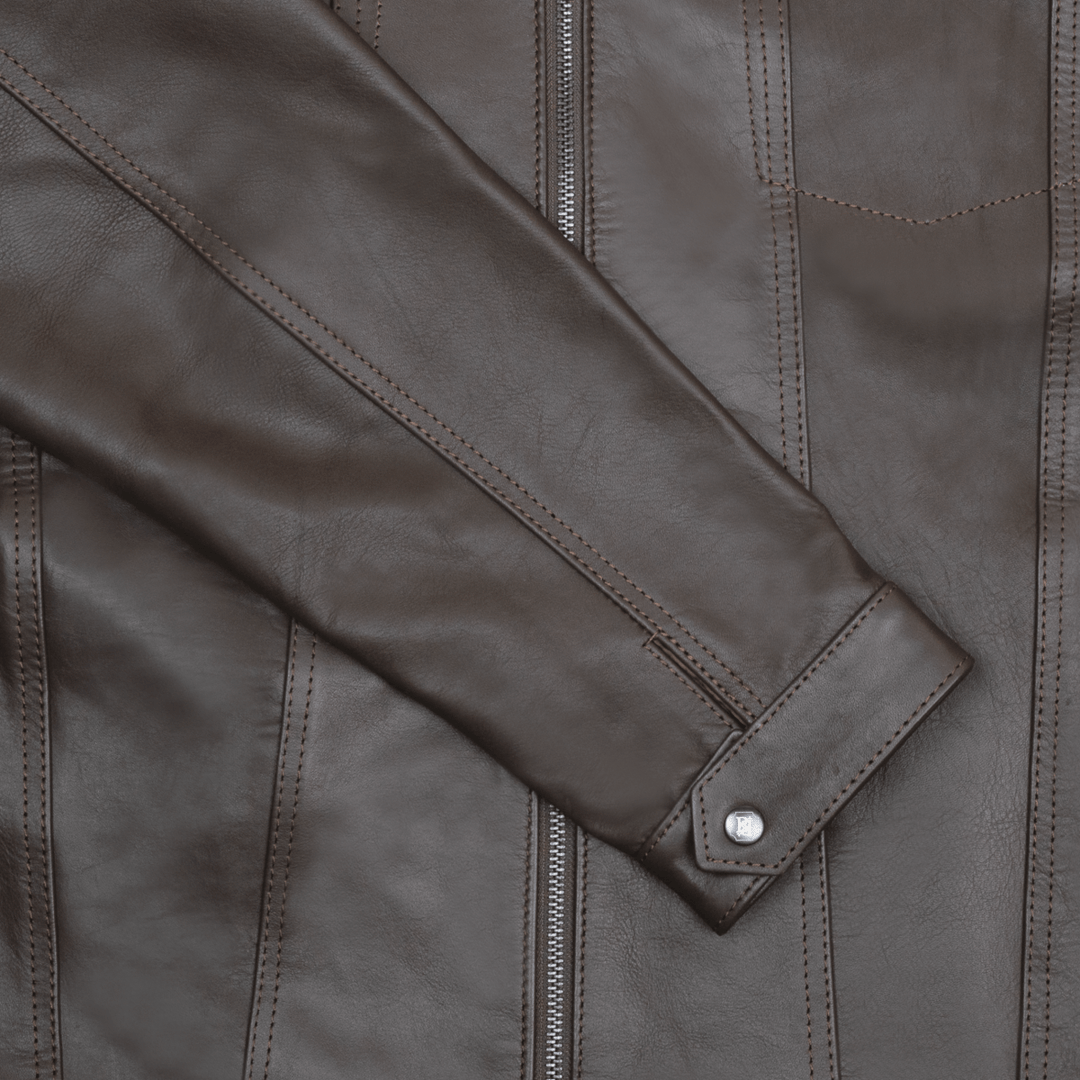 Brixton: Jacket Homme - Cuir Marron - Bleather Maroc