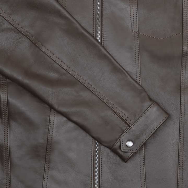 Brixton: Jacket Homme - Cuir Marron - Bleather Maroc
