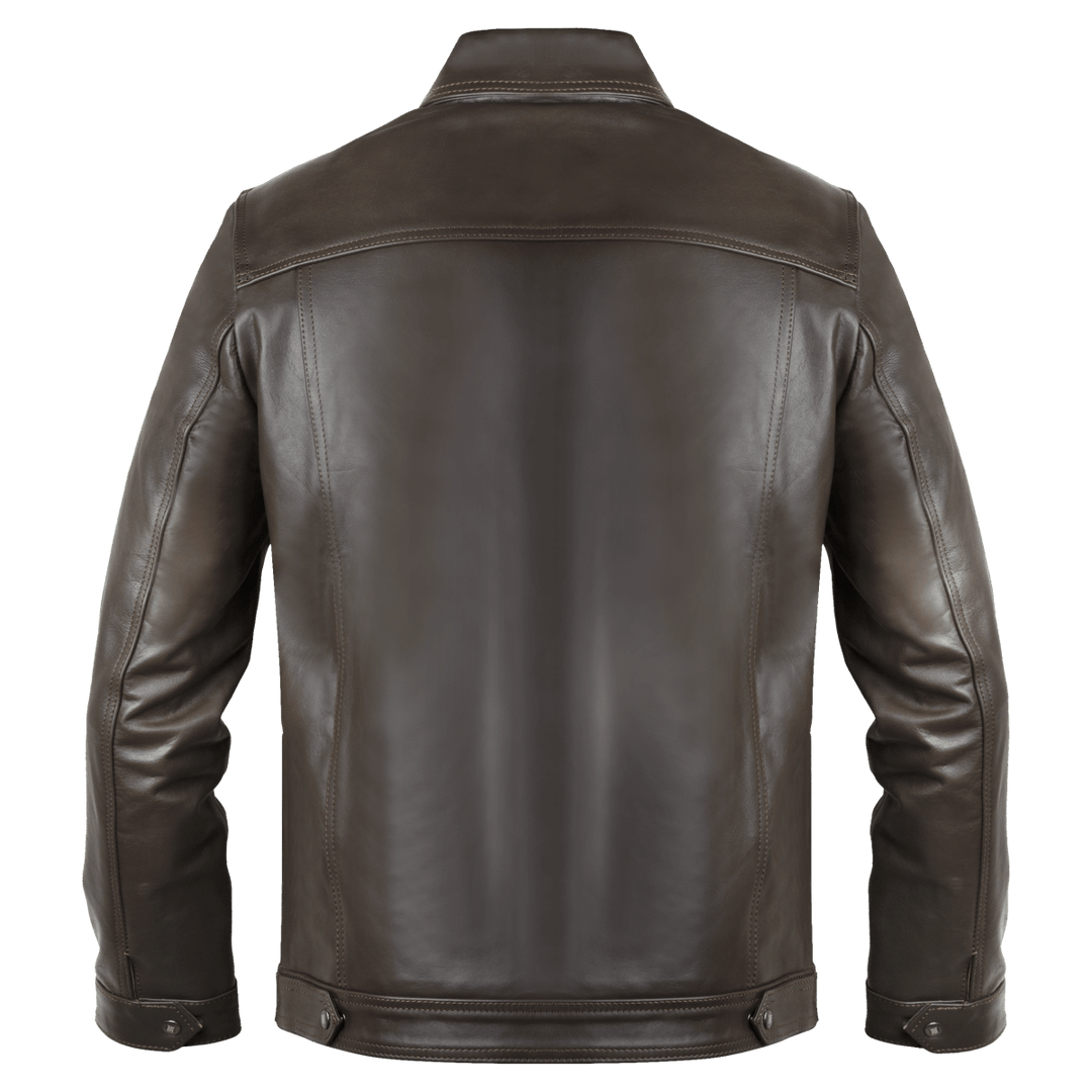 Brixton: Jacket Homme - Cuir Marron - Bleather Maroc