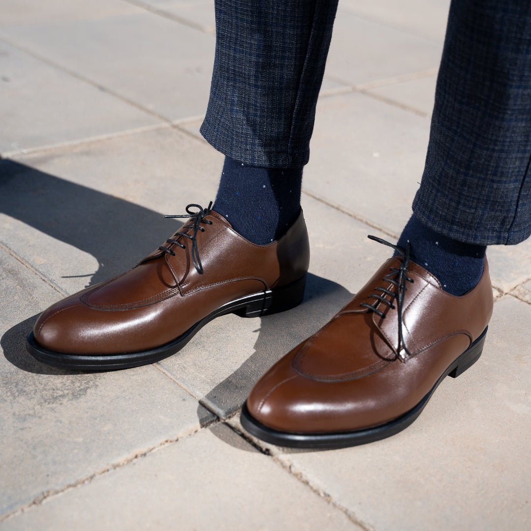 Brownrigg: Derby Homme - Cuir Marron - Bleather Maroc