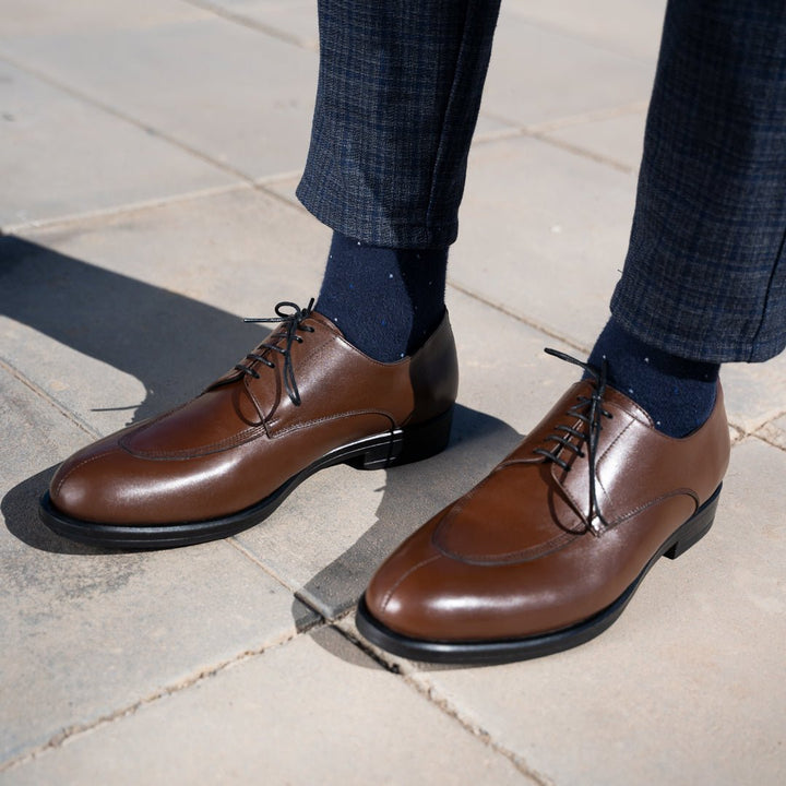 Brownrigg: Derby Homme - Cuir Marron - Bleather Maroc