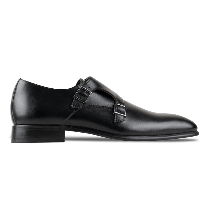 Budd: Chaussures à boucles - Cuir Noir - Bleather Maroc