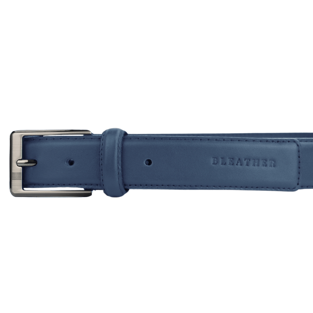 C72: Ceinture Homme - Cuir Bleu - Bleather Maroc