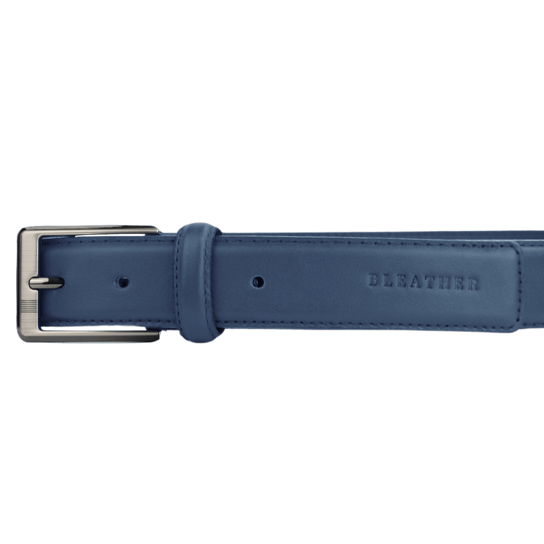 C72: Ceinture Homme - Cuir Bleu - Bleather Maroc