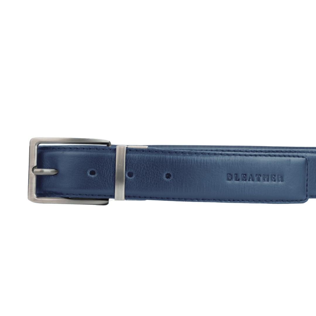 C74: Ceinture Homme - Cuir Bleu - Bleather Maroc