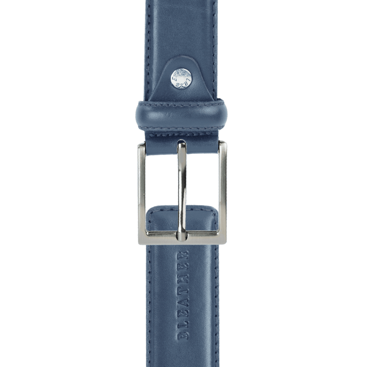 C74: Ceinture Homme - Cuir Bleu - Bleather Maroc