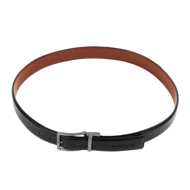 C80: Ceinture Homme - Cuir Noir/Marron - Bleather Maroc