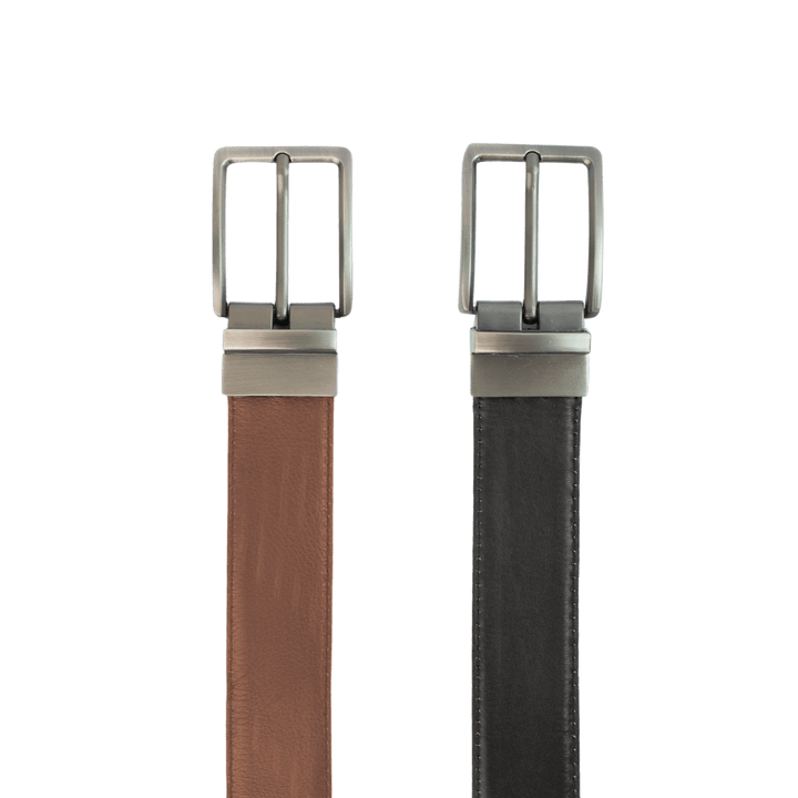 C80: Ceinture Homme - Cuir Noir/Marron - Bleather Maroc