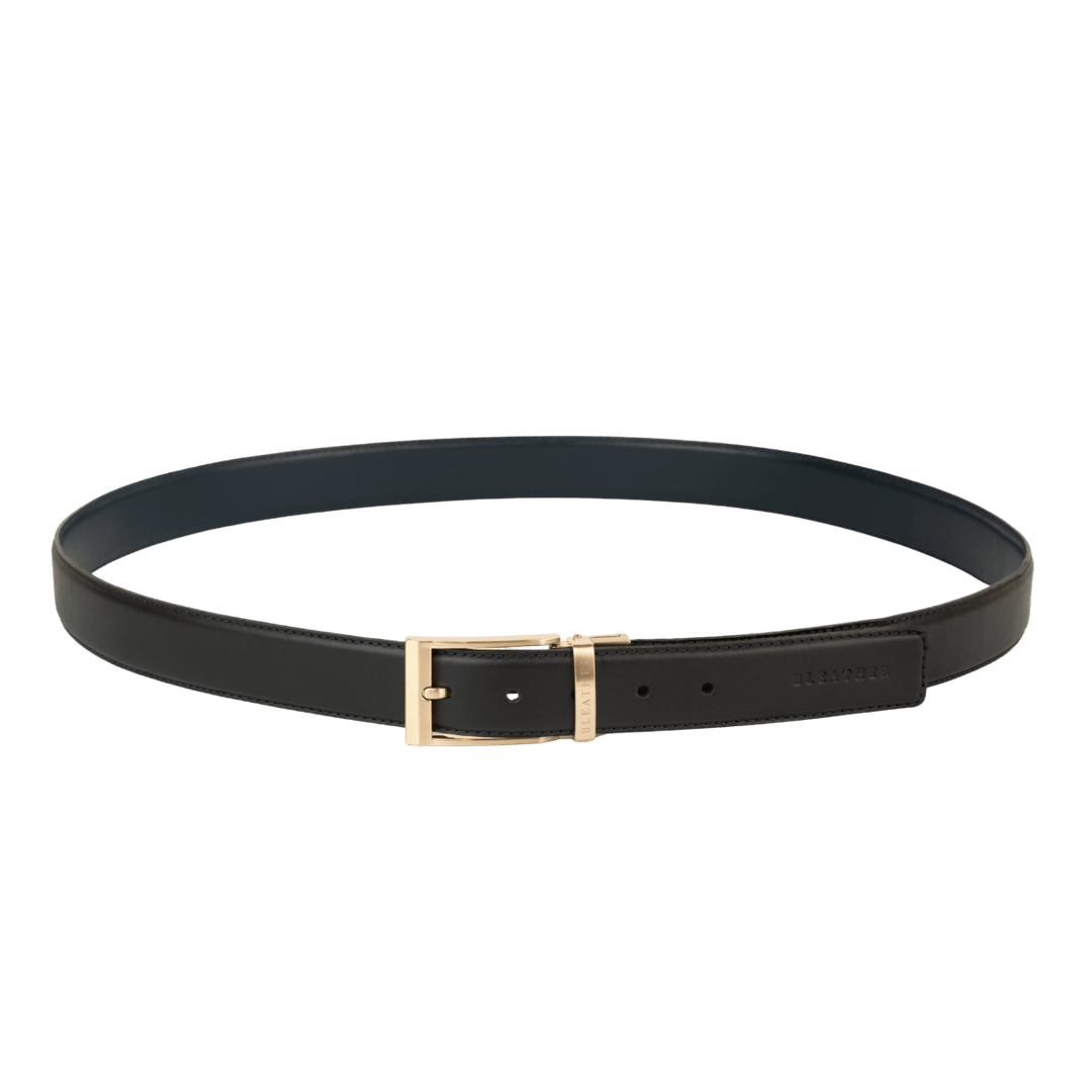 C90 - Ceinture Homme - Cuir - Gold (Noir/Bleu) - Bleather Maroc