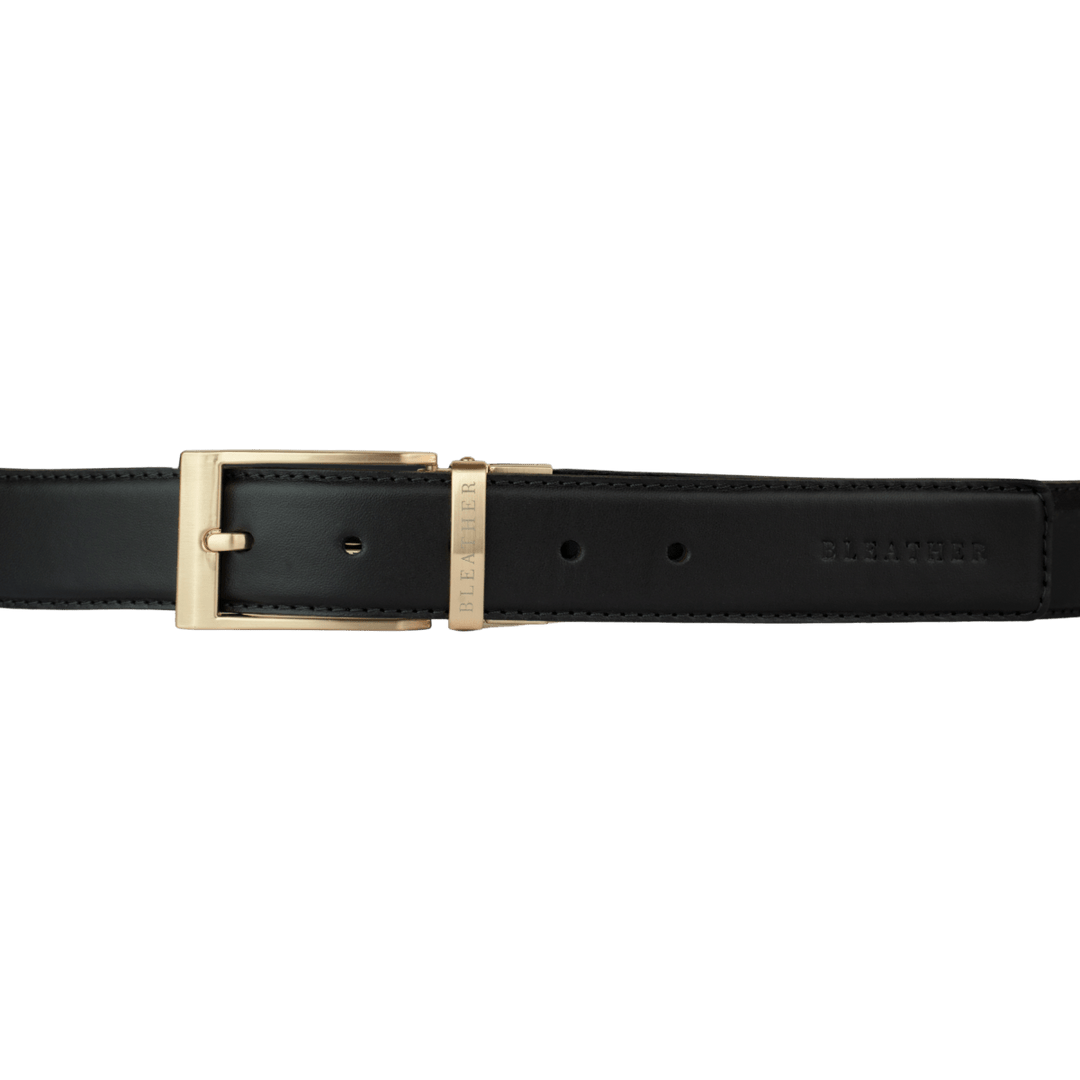 C90 - Ceinture Homme - Cuir Gold (Noir/Mr) - Bleather Maroc