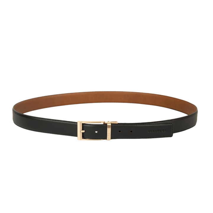 C90 - Ceinture Homme - Cuir - Gold (Noir/Tabac) - Bleather Maroc