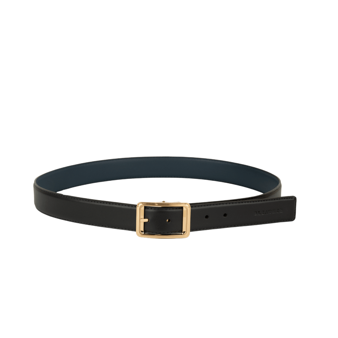 C92 - Ceinture Homme - Cuir - Gold (Noir/Bleu) - Bleather Maroc