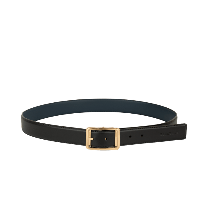 C92 - Ceinture Homme - Cuir - Gold (Noir/Bleu) - Bleather Maroc