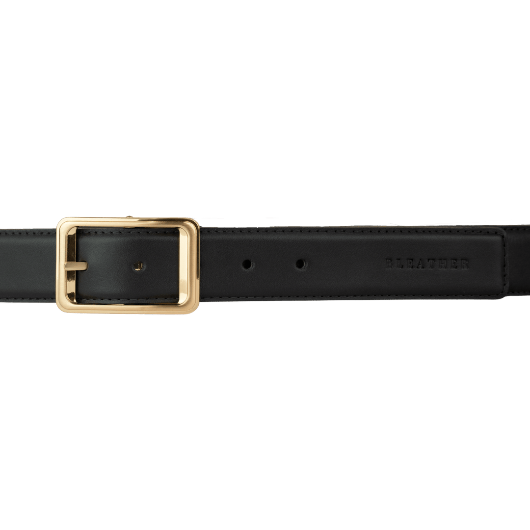 C92 - Ceinture Homme - Cuir Gold (Noir/Mr) - Bleather Maroc