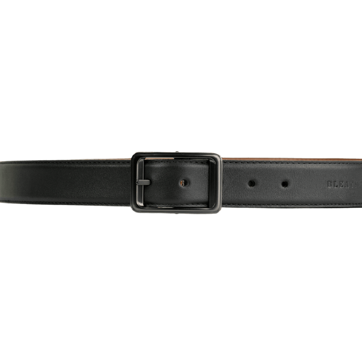 C92: Ceinture Homme - Cuir Noir/Cognac - Bleather Maroc