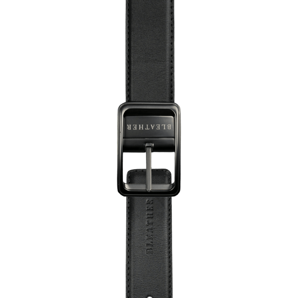 C92: Ceinture Homme - Cuir Noir/Cognac - Bleather Maroc