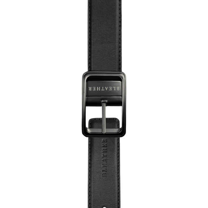 C92: Ceinture Homme - Cuir Noir/Cognac - Bleather Maroc