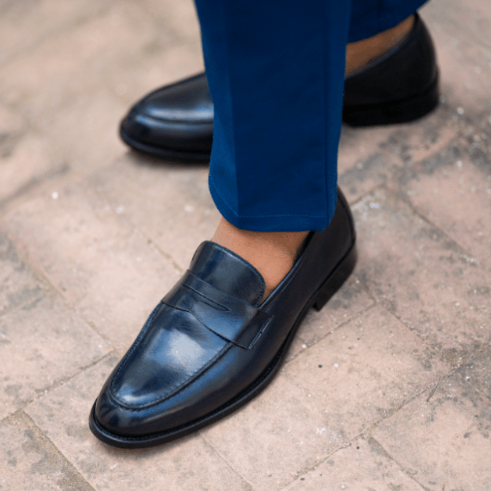Carling: Mocassin Homme - Cuir Bleu nuit - Bleather Maroc
