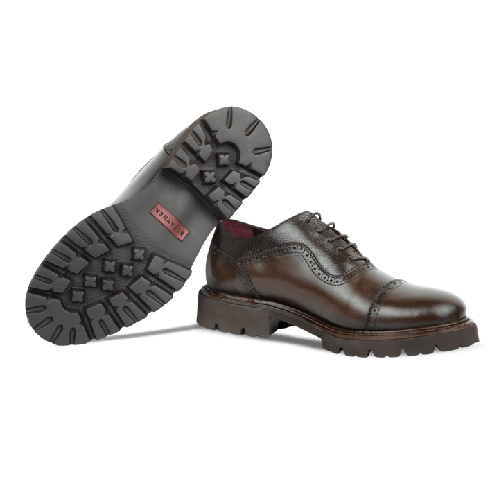 Carlton: Derby Homme - Cuir Marron - Bleather Maroc