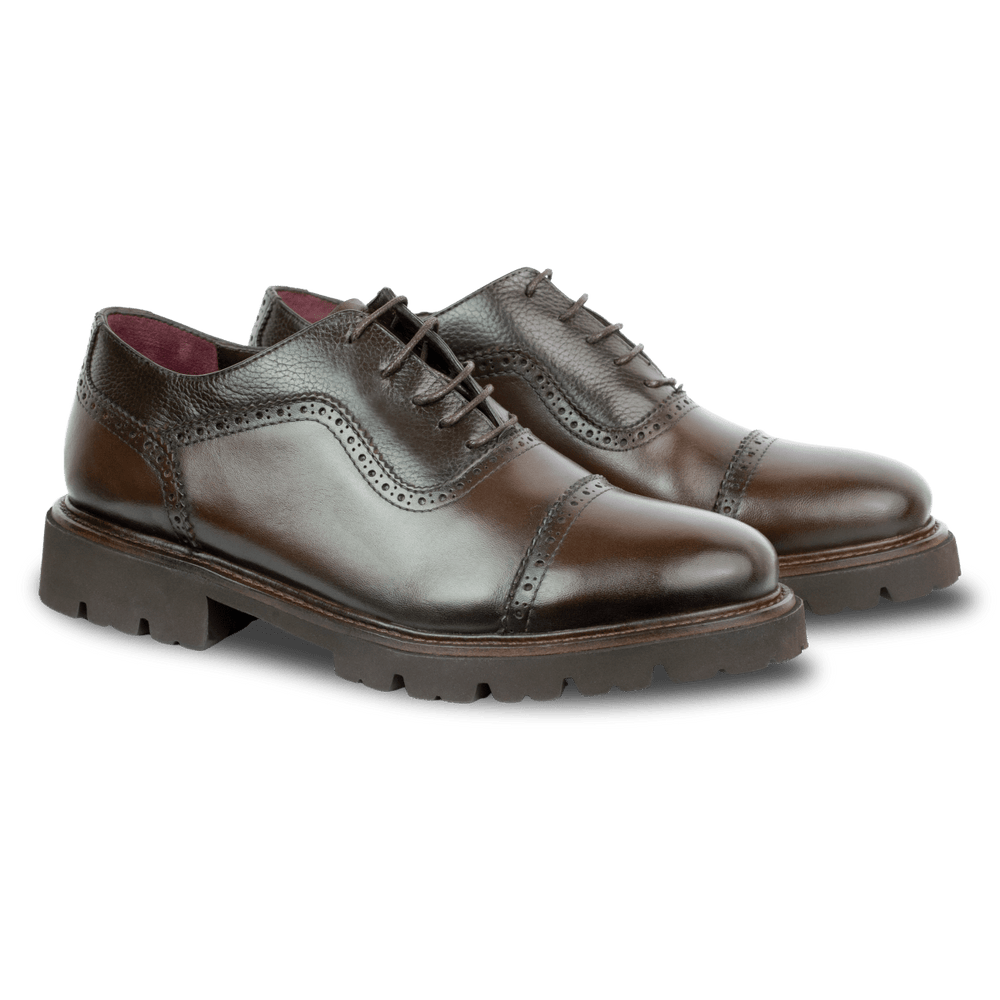 Carlton: Derby Homme - Cuir Marron - Bleather Maroc