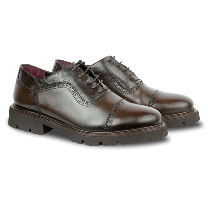 Carlton: Derby Homme - Cuir Marron - Bleather Maroc