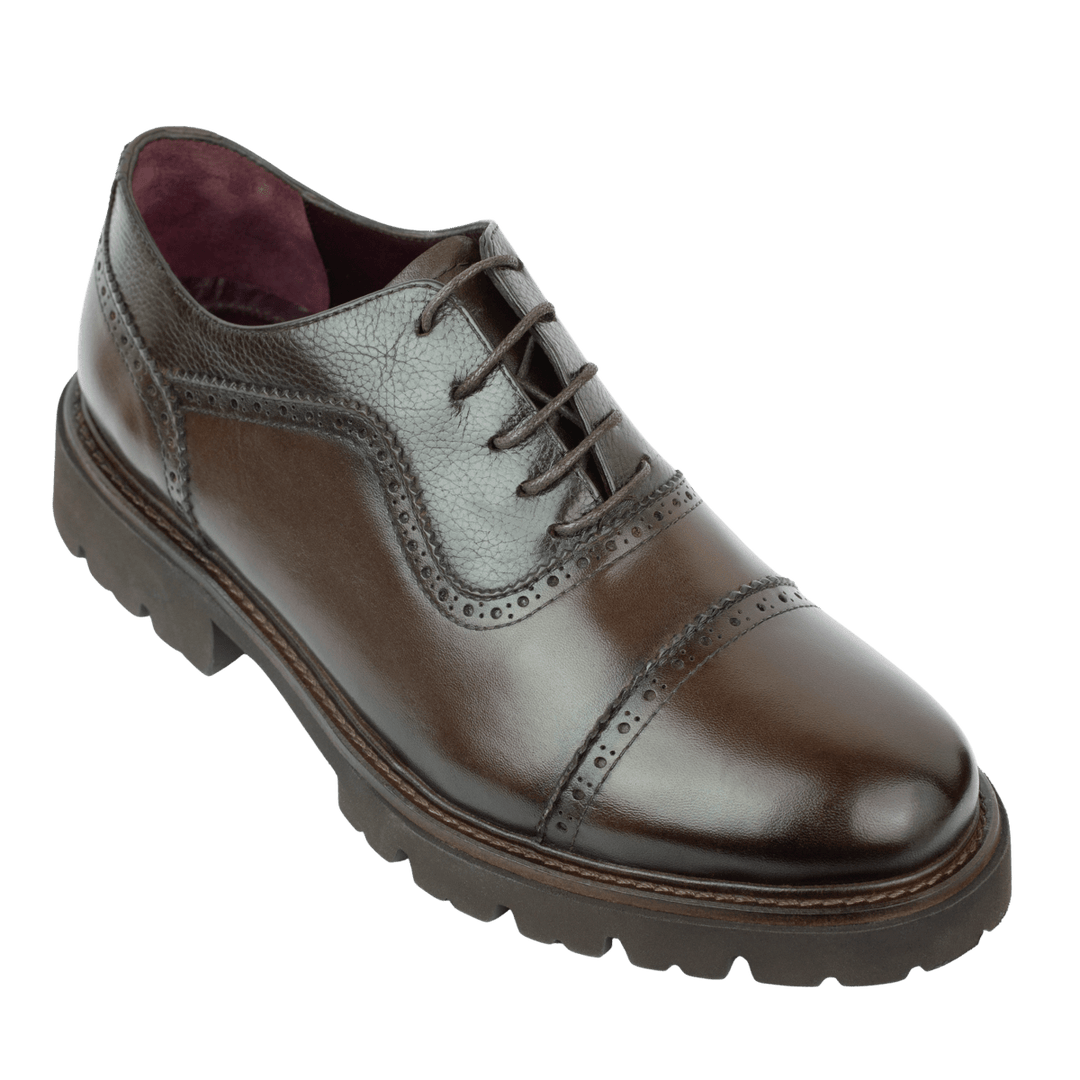 Carlton: Derby Homme - Cuir Marron - Bleather Maroc