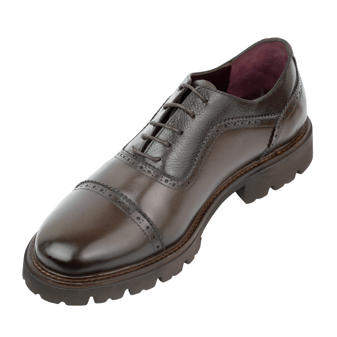 Carlton: Derby Homme - Cuir Marron - Bleather Maroc
