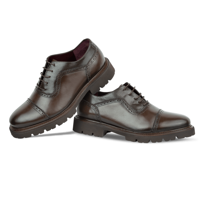 Carlton: Derby Homme - Cuir Marron - Bleather Maroc