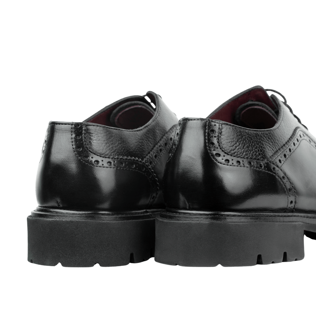 Carlton: Derby Homme - Cuir Noir - Bleather Maroc