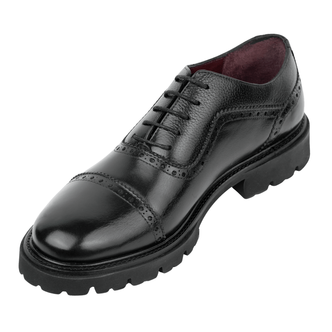 Carlton: Derby Homme - Cuir Noir - Bleather Maroc