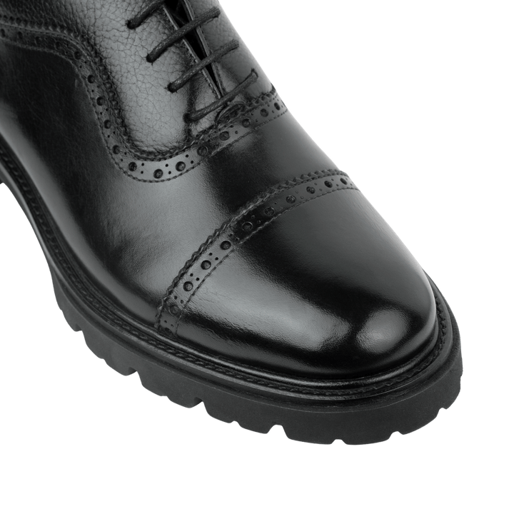 Carlton: Derby Homme - Cuir Noir - Bleather Maroc