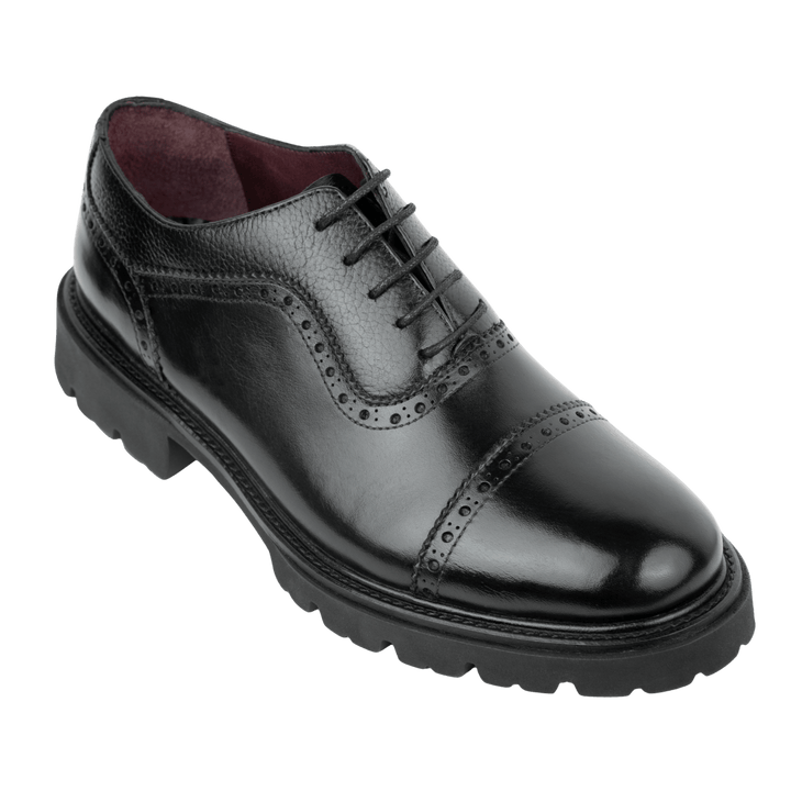 Carlton: Derby Homme - Cuir Noir - Bleather Maroc