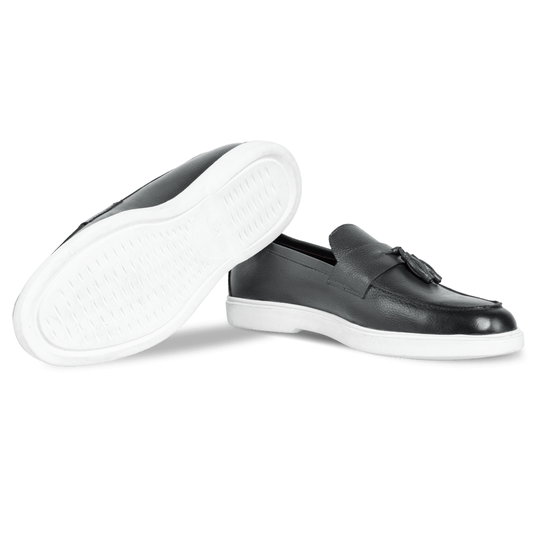 Carvo : Mocassin Homme - Cuir Gris - Bleather Maroc