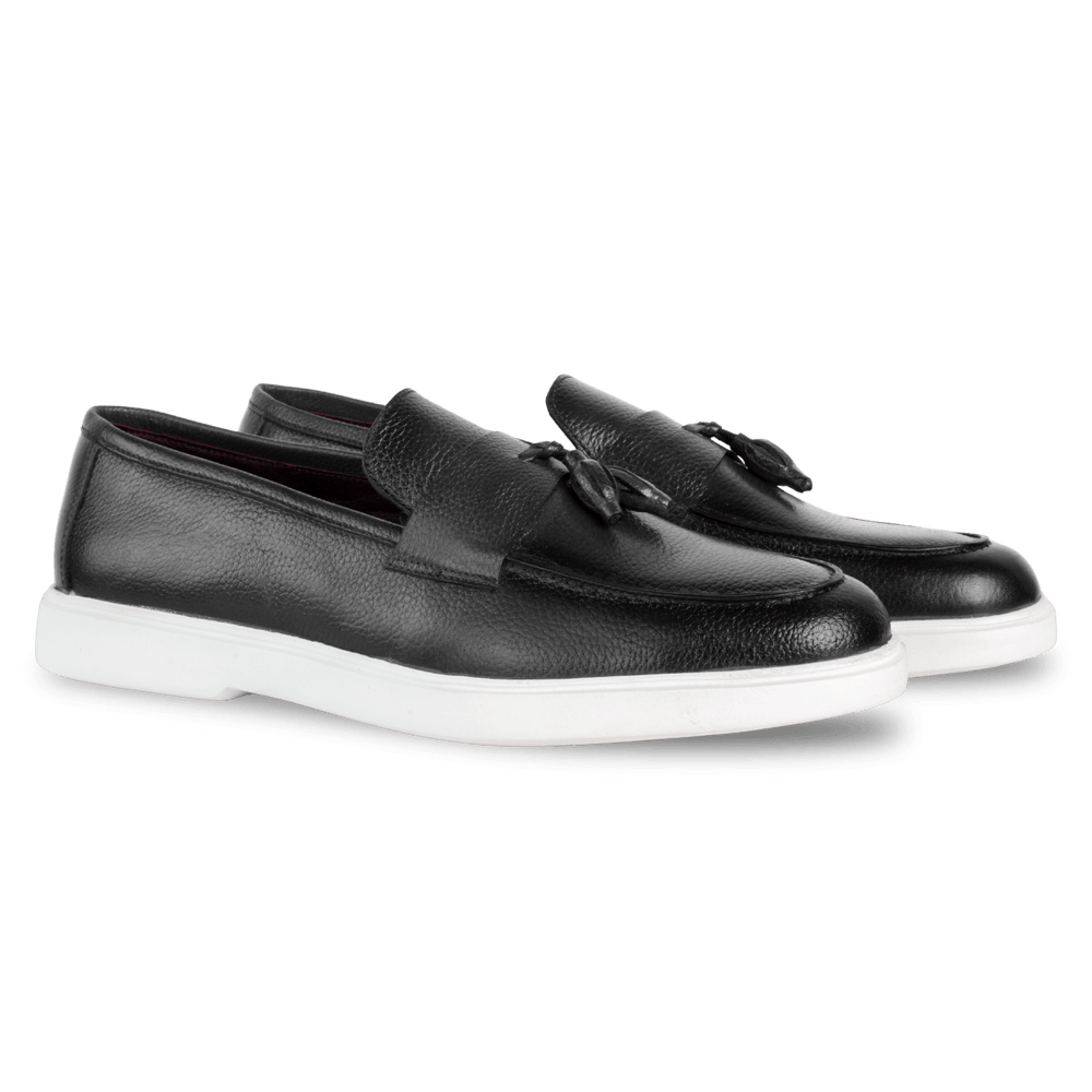 Carvo : Mocassin Homme - Cuir Noir - Bleather Maroc