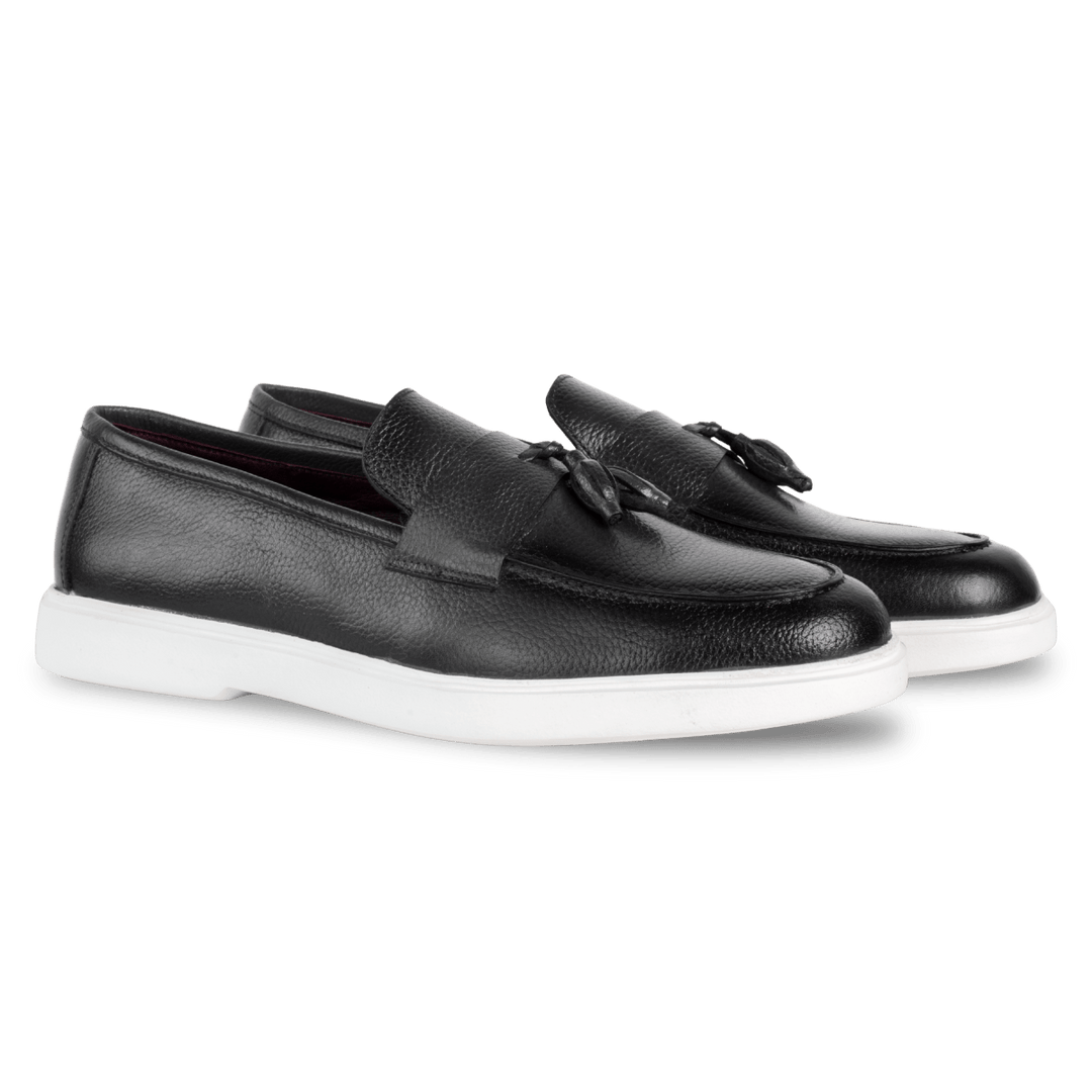 Carvo : Mocassin Homme - Cuir Noir - Bleather Maroc