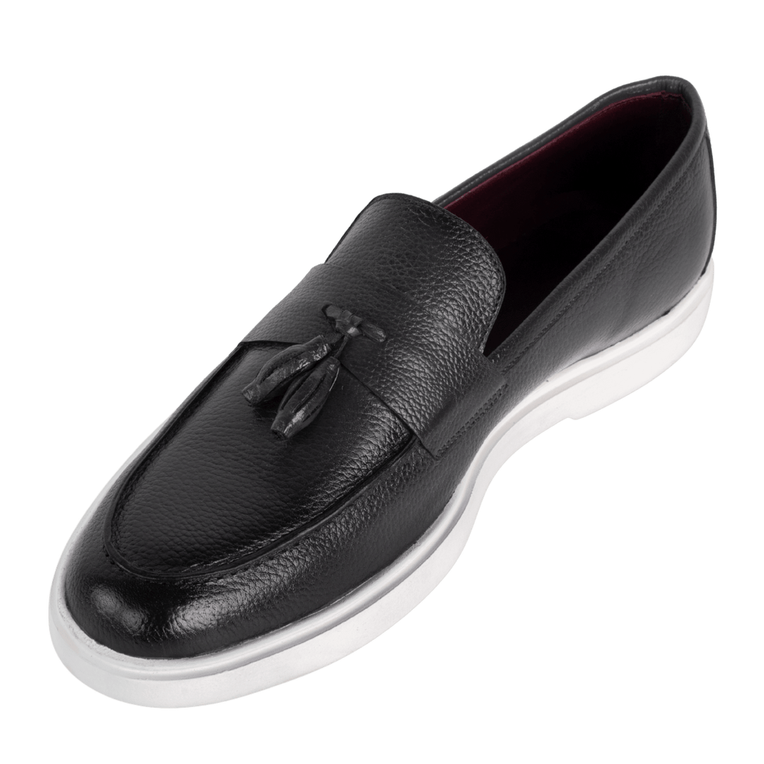 Carvo : Mocassin Homme - Cuir Noir - Bleather Maroc